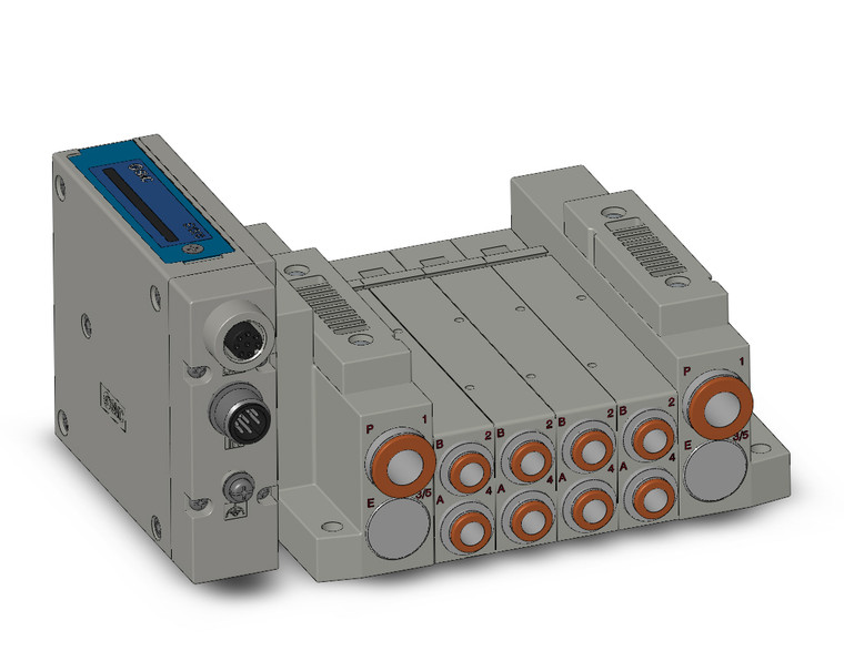 SMC SS5V2-W10S1A3ND-04BS-N7 4/5 port solenoid valve ss5v 04 station manifold, tie-rod base