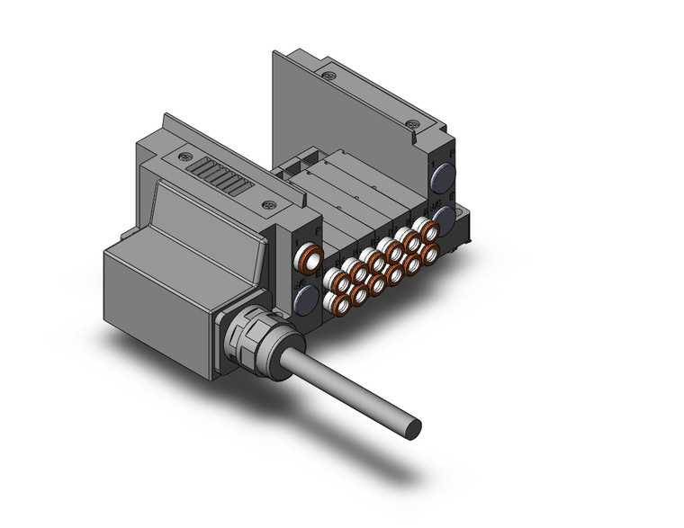 SMC SS5Y3-10L12-06DS-N7D0 4/5 port solenoid valve ss5y3 6 sta manifold base