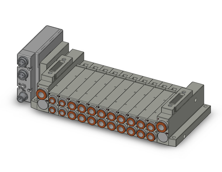 SMC SS5V2-W10S1EAND-11BS-N7 4/5 port solenoid valve ss5v 11 station manifold, tie-rod base