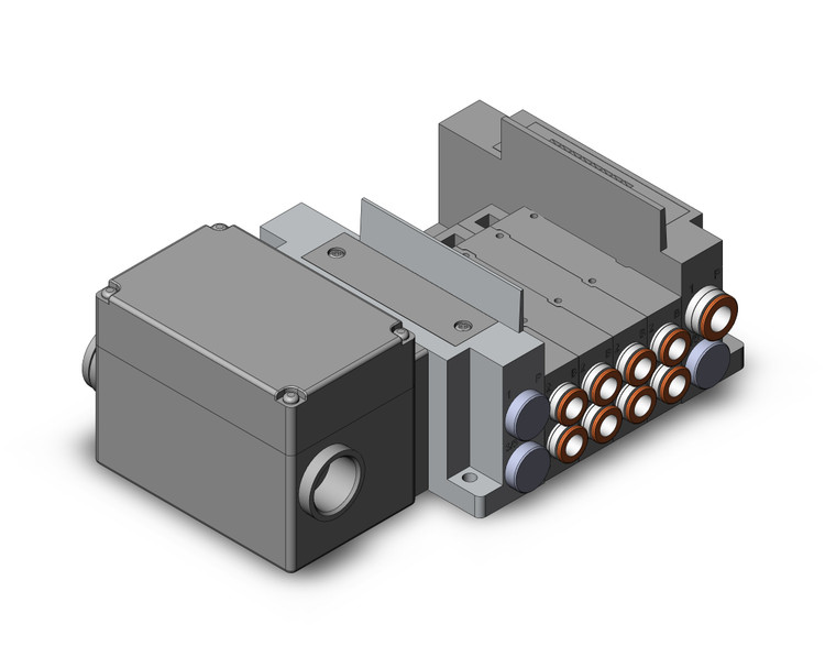 SMC SS5Y5-10TC-04US-N9AA 4/5 port solenoid valve ss5y5 4 sta mabifold base