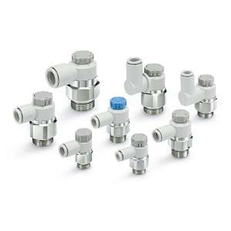 SMC AS2301FG-01-06A-X214 AS-FG Series Speed Controller With One-touch Fitting Stainless Steel Type Elbow Type/Universal Type Body Size 2·3·4