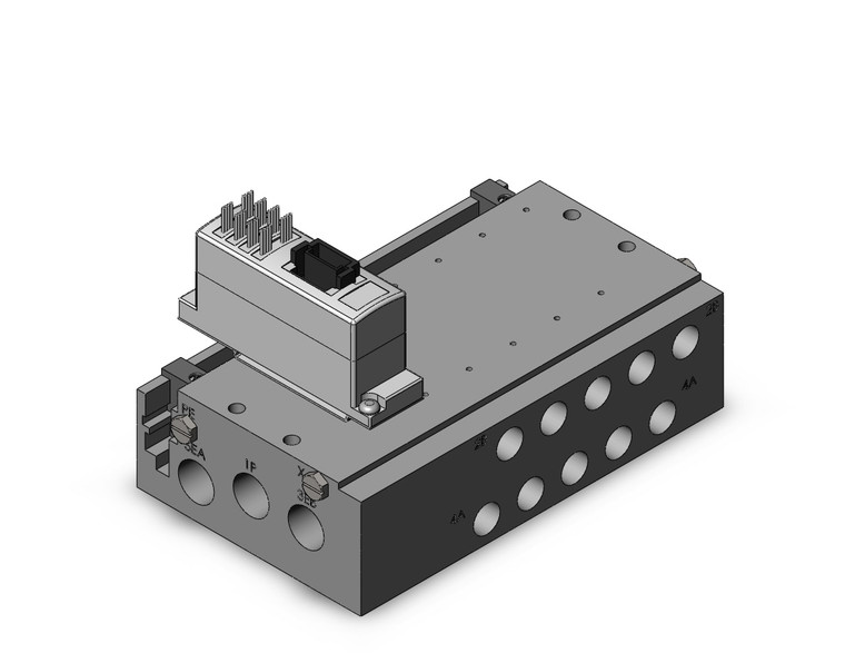 SMC SS5Y5-50S5N-05B-01N 4/5 port solenoid valve plug-in metal base