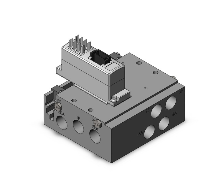 SMC SS5Y5-50S5-02B-02N 4/5 port solenoid valve plug-in metal base