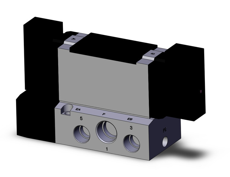SMC VFR4200-3F-04N 4/5 port solenoid valve valve 2pos/dbl, plug-in