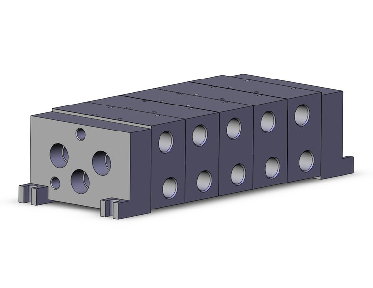 SMC VV5FS4-10-051-03T 4/5 port solenoid valve 5 sta. mfld, non plug-in