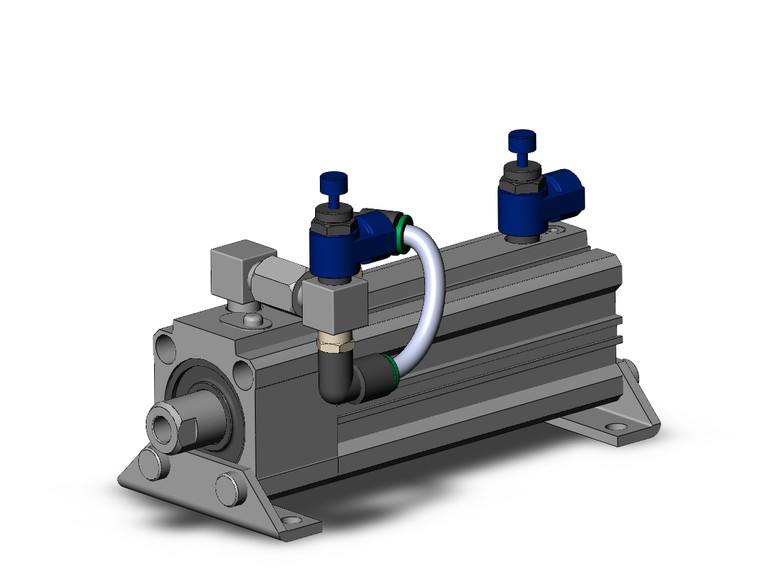 SMC RLQL32TN-75-BR compact cylinder w/lock cyl, compact, air cushion & lock