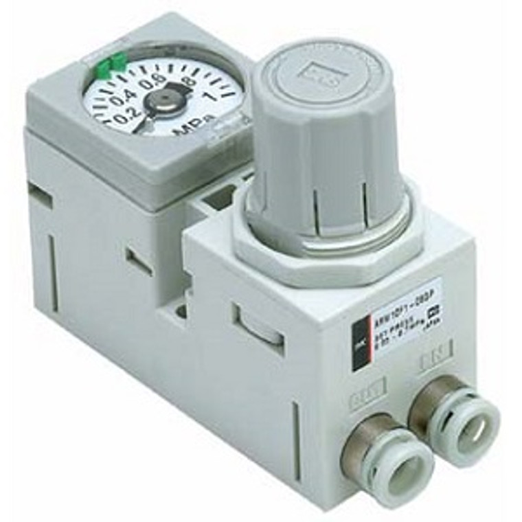 SMC ARM10F1-18GP-1Z ARM10F Series Compact Manifold Regulator, Single Unit Type, Front Handle Type