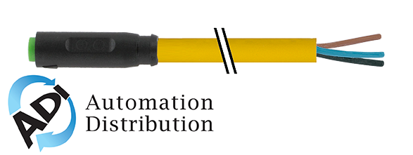 Murrelektronik 7000-08201-0100300 m8 female 0?? snap-in with cable, pvc 3x0.25 ye ul/csa 3m