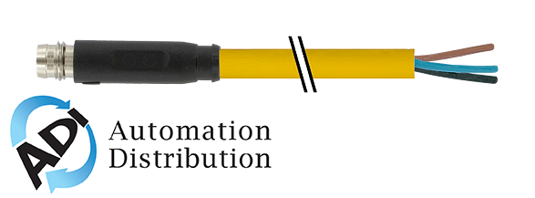 Murrelektronik 7000-08161-0100300 m8 male 0?? snap-in with cable, pvc 3x0.25 ye ul/csa 3m