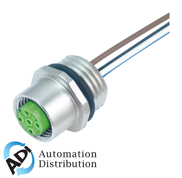 Murrelektronik 7000-13562-9720100 m12 female receptacle a-cod. front mount incl. nut, litzen pp 5x0,34 1m