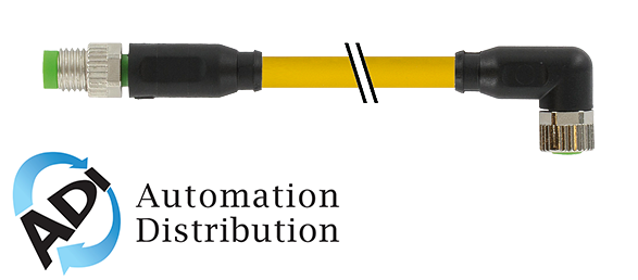 Murrelektronik 7000-88021-0100050 m8 male 0?? / m8 female 90??, pvc 3x0.25 ye ul/csa 0.5m