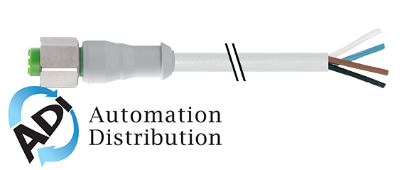 Murrelektronik 7014-12221-2140300 m12 female 0?? with cable f+b, pvc 4x0.34 gy ul/csa 3m