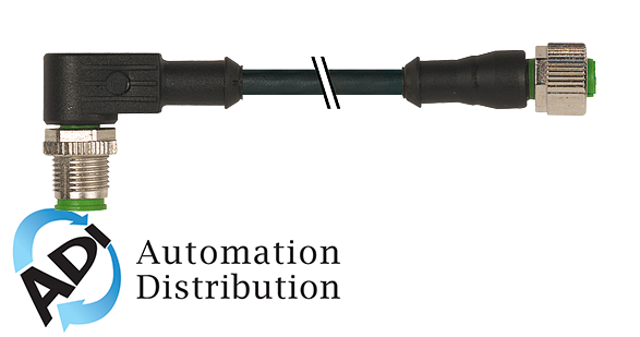 Murrelektronik 7000-40201-6140015 m12 male 90?? / m12 female 0??, pvc 4x0.34 bk ul/csa 0.15m