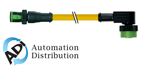 Murrelektronik 7050-40121-0140030 mq12 male 0?? / mq12 female 90??, pvc 4x0.34 ye ul/csa 0.3m