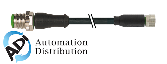 Murrelektronik 7000-40581-6110050 m12 male 0?? / m8 female 0??, pvc 4x0.25 bk ul/csa 0.5m