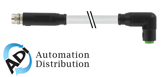 Murrelektronik 7000-88141-2100060 m8 male 0?? / m8 female 90?? snap-in, pvc 3x0.25 gy ul/csa 0.6m