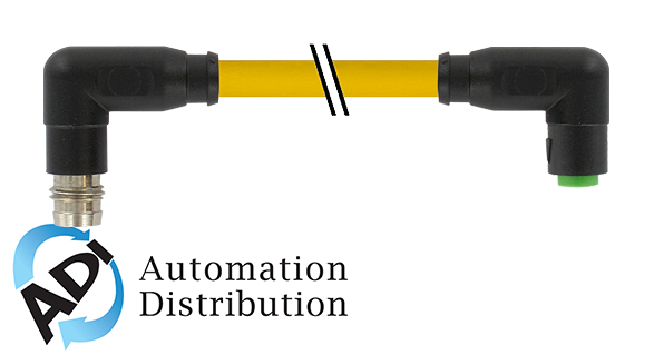 Murrelektronik 7000-88201-0100200 m8 male 90?? / m8 female 90?? snap-in, pvc 3x0.25 ye ul/csa 2m