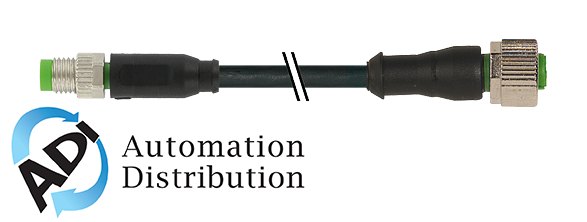 Murrelektronik 7000-88241-6100060 m8 male 0?? / m12 female 0??, pvc 3x0.25 bk ul/csa 0.6m