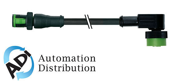 Murrelektronik 7050-40121-6340060 mq12 male 0?? / mq12 female 90??, pur 4x0.34 bk ul/csa+drag chain 0.6m