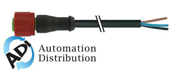 Murrelektronik 7023-20101-6360300 m12 female 0?? c coded 230v, pur 3x0.75 black ul/csa, drag ch 3m