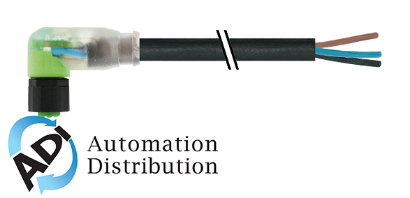 Murrelektronik 7005-08102-6110500 m8 female 90?? with cable led lite, pvc 4x0.25 bk ul/csa 5m