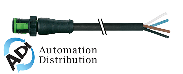Murrelektronik 7050-12001-6330500 mq12 male 0?? with cable, pur 3x0.34 bk ul/csa+drag chain 5m