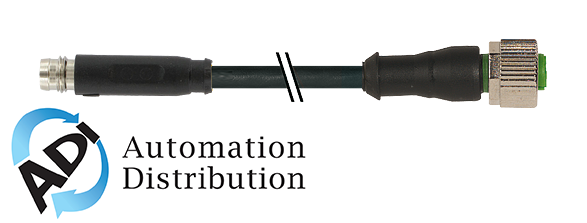 Murrelektronik 7000-88361-6500030 m8 male snap-in / m12 female 0?? screw-in, pur 3x0.25 bk ul/csa+robot+drag chain 0.3m