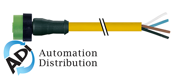 Murrelektronik 7050-12221-0141000 mq12 female 0?? with cable, pvc 4x0.34 ye ul/csa 10m