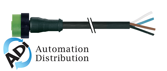 Murrelektronik 7050-12221-6141000 mq12 female 0?? with cable, pvc 4x0.34 bk ul/csa 10m