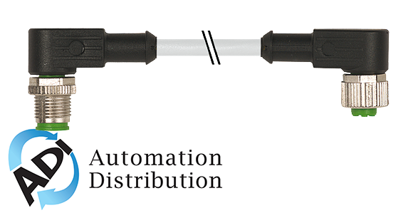 Murrelektronik 7000-40281-2150030 m12 male 90?? / m12 female 90??, pvc 5x0.34 gy ul/csa 0.3m