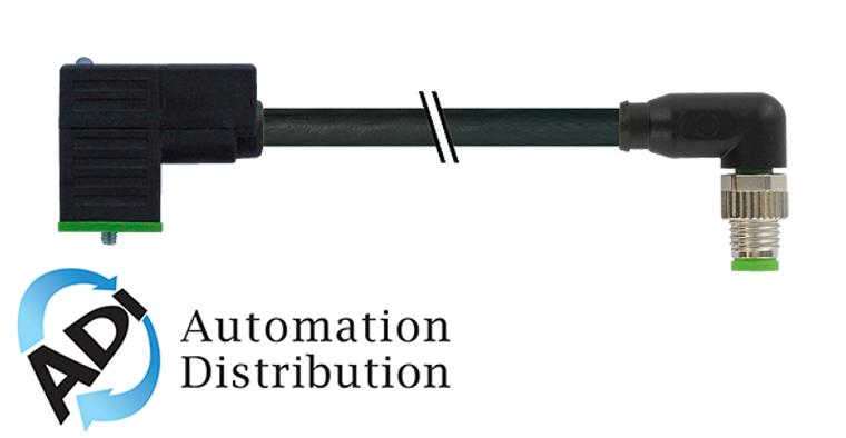 Murrelektronik 7000-88481-6330030 m8 male 90?? / msud valve plug 9.4 mm(small), pur 3x0.34 black ul/csa, drag ch 0.3m