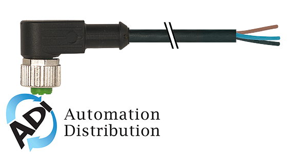 Murrelektronik 7000-12321-6230800 m12 female 90?? with cable, pur 3x0.34 bk ul/csa 8m