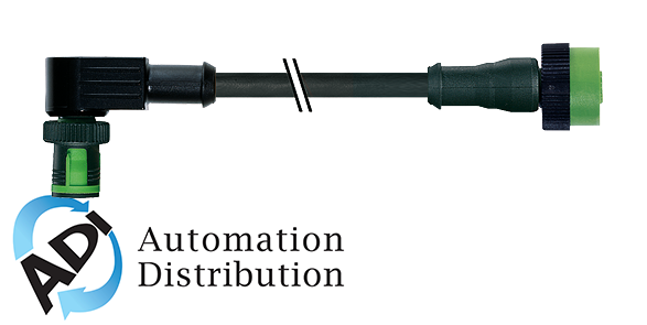 Murrelektronik 7050-40201-6340200 mq12 male 90?? / mq12 female 0??, pur 4x0.34 bk ul/csa+drag chain 2m