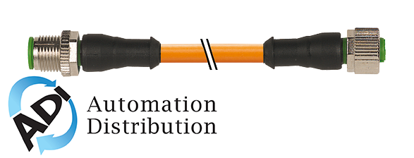 Murrelektronik 7000-40021-8460100 m12 male 0?? / m12 female 0??, pur 4x0.34 orange ul/csa, robot, drag ch 1m
