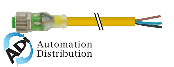 Murrelektronik 7000-12261-0330500 m12 female 0?? led, pur 3x0.34 yellow, ul/csa, drag ch 5m