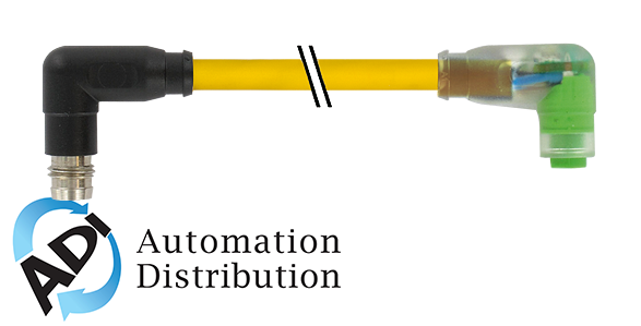 Murrelektronik 7000-88221-0200150 m8 male 90?? / m8 female 90?? snap-in led, pur 3x0.25 yellow, 1.5m