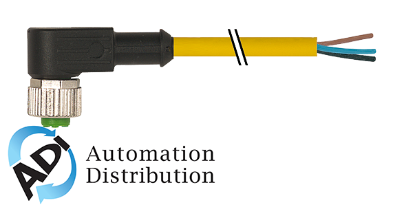 Murrelektronik 7000-12341-0241000 m12 female 90?? with cable, pur 4x0.34 ye ul/csa 10m