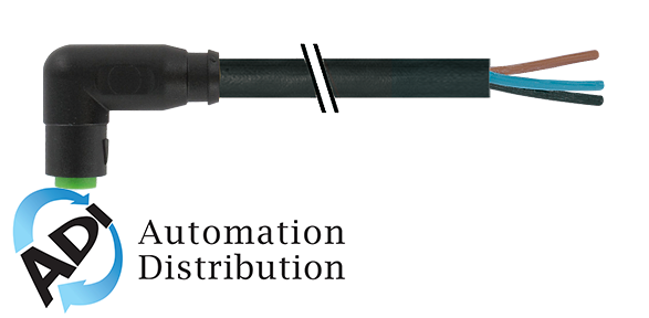 Murrelektronik 7000-08241-6301000 m8 female 90?? snap-in with cable, pur 3x0.25 bk ul/csa+drag chain 10m