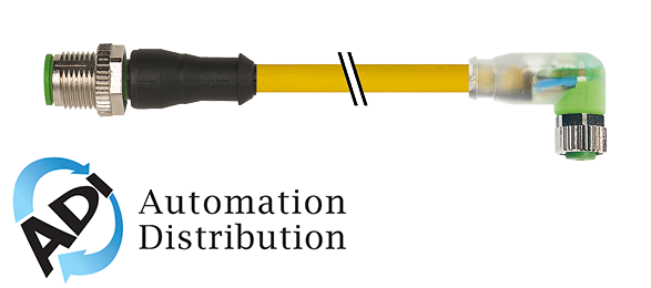 Murrelektronik 7000-40641-0300150 m12 male 0?? / m8 female 90?? led, pur 3x0.25 ye ul/csa+drag chain 1,5m
