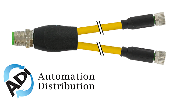 Murrelektronik 7000-40821-0100030 m12 y-distributor / m8 female 0??, pvc 3x0.25 ye ul/csa 0.3m