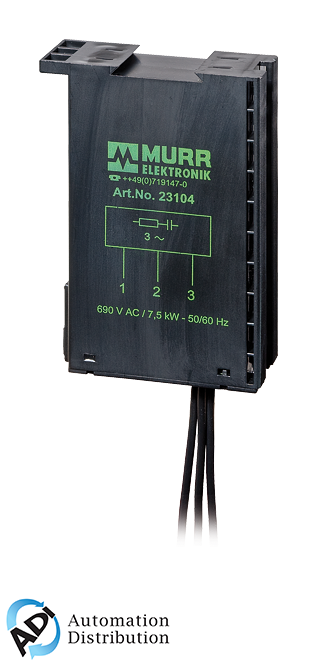 Murrelektronik 23100 motor suppressor, varistor, 3x400vac/4kw, rc3bug-vg-3x400/4k