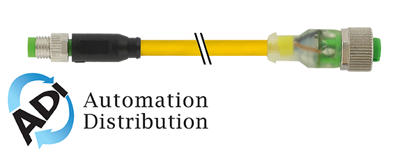 Murrelektronik 7000-88245-0500100 m8 male 0?? / m12 female 0?? led, pur 3x0.25 ye ul/csa+robot+drag chain 1m