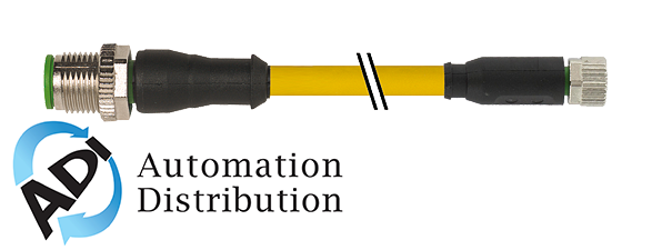 Murrelektronik 7000-40561-0300700 m12 male 0?? / m8 female 0??, pur 3x0.25 ye ul/csa+drag chain 7m