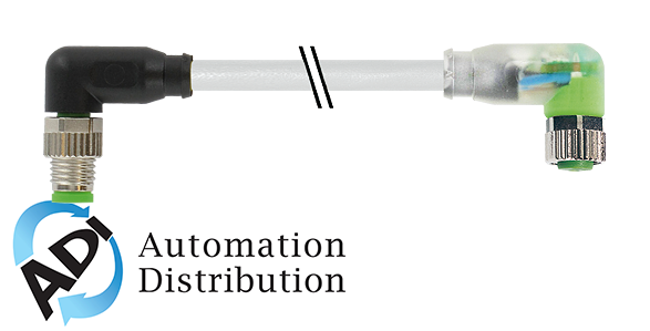 Murrelektronik 7000-88101-2300200 m8 male 90?? / m8 female 90?? led, pur 3x0.25 gy ul/csa+drag chain 2m
