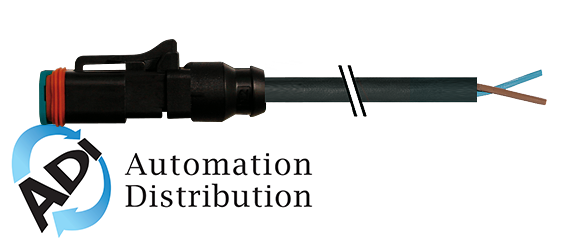Murrelektronik 7072-72011-7540500 valve plug mdc06-2s short with cable, pur 2x0.75 bk ul/csa+drag chain 5m