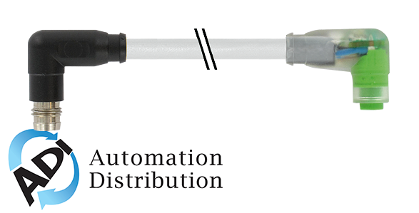 Murrelektronik 7000-88221-2500150 m8 male 90?? / m8 female 90?? snap-in led, pur 3x0.25 gy ul/csa+robot+drag chain 1.5m
