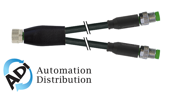 Murrelektronik 7000-87251-6300100 m8 female y-distributor / m8 male 0??, pur 3x0.25 bk ul/csa+drag chain 1m