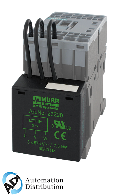 Murrelektronik 23220 suppressor for siemens contactor s00 motor, rc, star, 3x575 vac, 7.5 kv