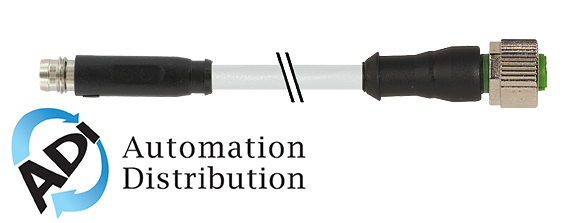 Murrelektronik 7000-88361-2500200 m8 male snap-in / m12 female 0?? screw-in, pur 3x0.25 gy ul/csa+robot+drag chain 2m