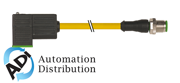 Murrelektronik 7000-41091-0360400 m12 male 0?? / msud valve plug form c 8mm (small), pur 3x0.75 ye ul/csa+drag chain 4m